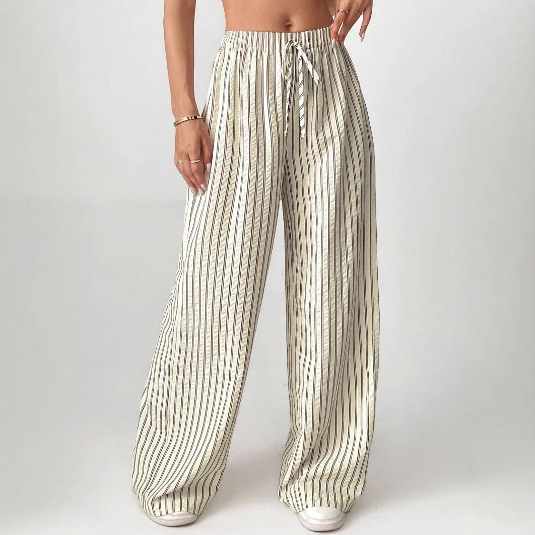 Women's Best-Selling Striped Casual Straight-Leg Pants
