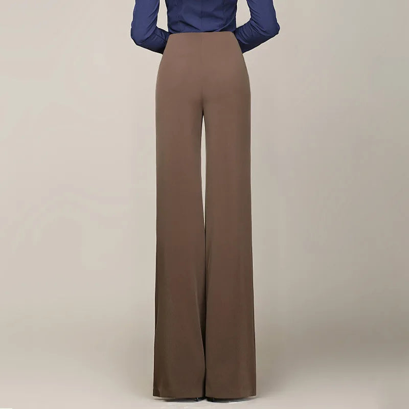 Women's High Waisted Straight Leg Long Pants Middle Aged Office Lady Elegant Embroidered Trousers Oversize 6XL Dropshipping