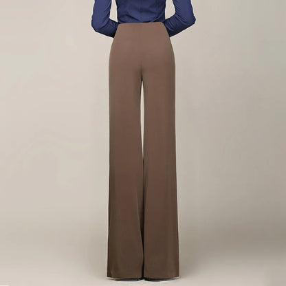 Women's High Waisted Straight Leg Long Pants Middle Aged Office Lady Elegant Embroidered Trousers Oversize 6XL Dropshipping