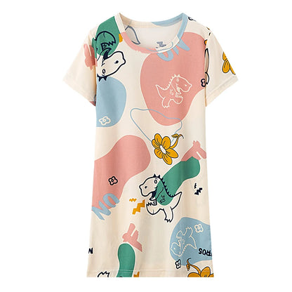 1/2 Pcs Children's Sweet And Lovely Dress Girl Casual And Comfortable Joker Round Neck Knee Skirt Sister Princess Home Dress
