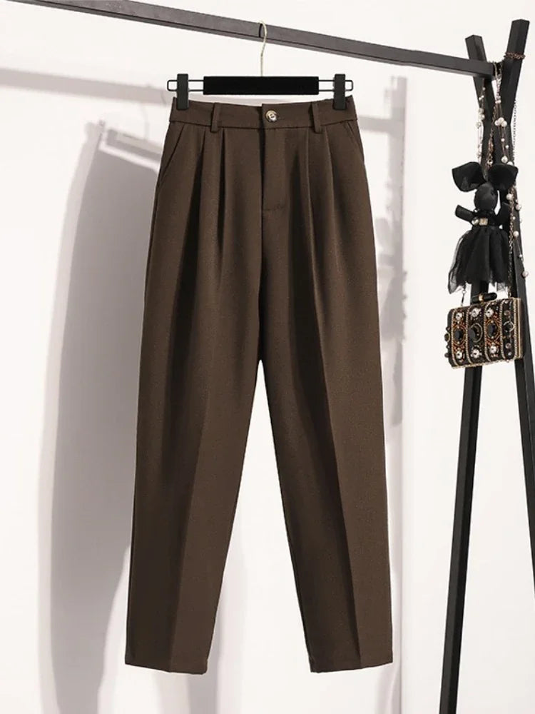 2026 Autumn Winter New Arrival High Waist Suit Pants Plus Size Pants WomanHigh Quality Korean Style Straight Trousers
