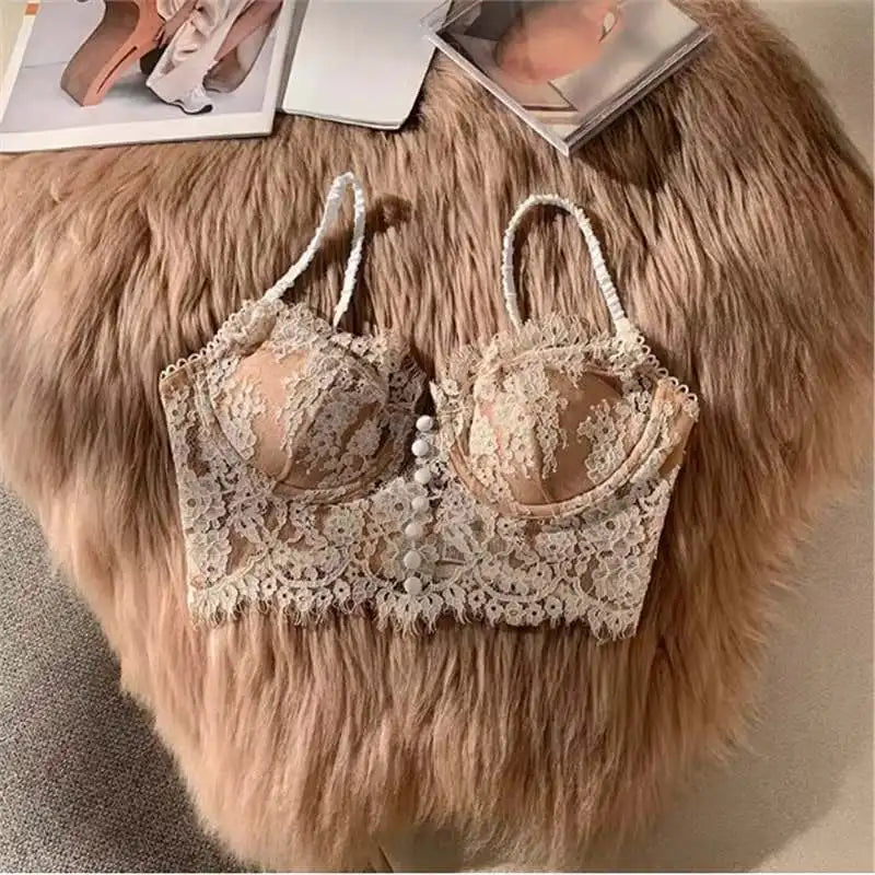 Women Deep U Back Lace Minimizer Bra Soft Underwire Thin Cup Push Up Breathable Sheer Mesh Adjustable Strap Daily Lingerie