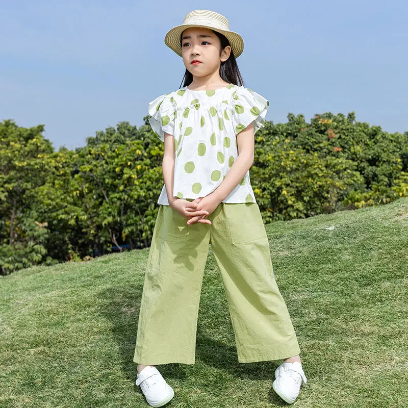 Children's Clothing 7 To 12 Years Child Summer Set 4 Girl Clothes Sets Kids Girls Teenagers T-shirt 10 Old Top Bottom 8 14 Year