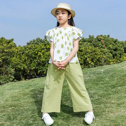 Children's Clothing 7 To 12 Years Child Summer Set 4 Girl Clothes Sets Kids Girls Teenagers T-shirt 10 Old Top Bottom 8 14 Year