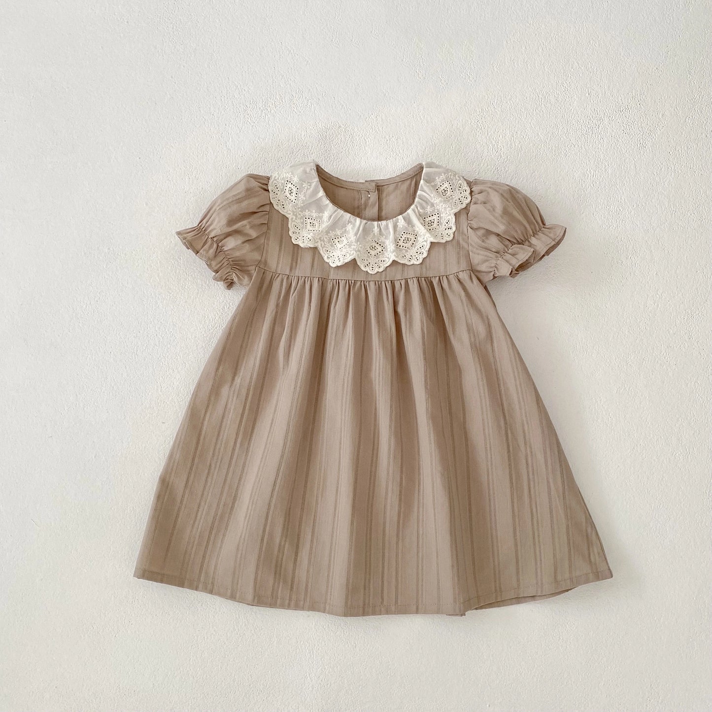 1-6Yrs Kids Baby Dress Summer Girls Sweet Lace Collar Princess Dress New Kids Baby Girls Dress Cotton Children Clothes Dress