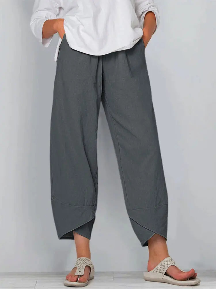 Vintage Cotton and Linen Loose Harem Pants Casual High Waist Wide Leg Trousers Women Harajuku Printed Baggy Pants Oversized