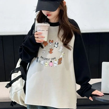 Cartoon Elementary Girl Spring Autumn Clothes T-shirt Teen Teenage Wear Children's Clothing From 8 To 12 Years Girls 11 Old Top