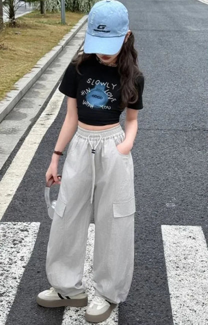 Kids' Cargo Pants Summer Lightweight Mosquito Repellent Loose Fit Wide Leg Anti Bite Children's Pants 5-12 Years