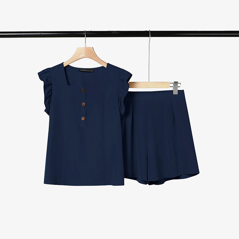 Stylish Sleeveless Square Neck Tanks Tops Short Sets ZANZEA Summer 2 Pieces Sets Casual Holiday Outfits Women Matching Sets 2026