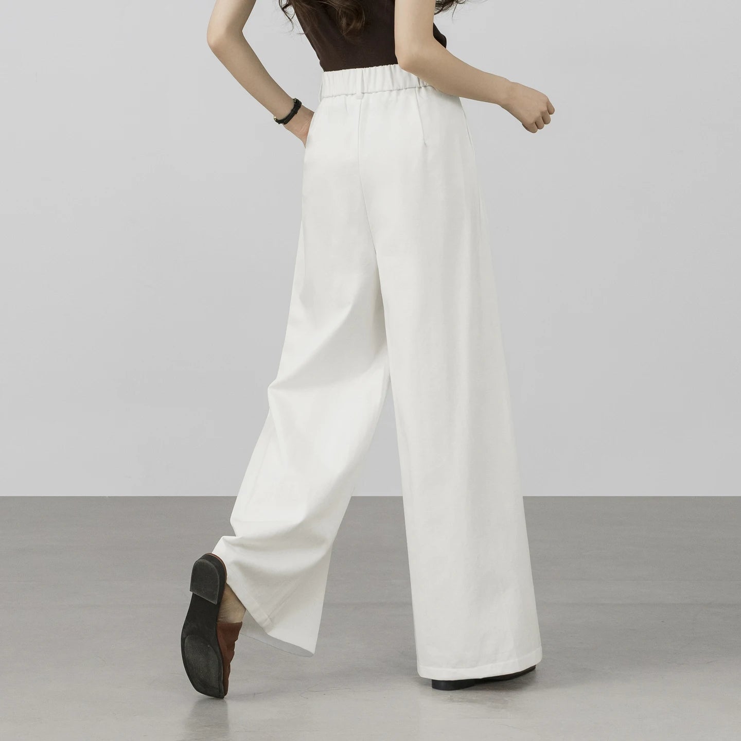 SENTUBILA Women's Wide Leg Baggy Pants 2026 Spring Lyocell Cotton Loose Full Length Trouser Elastic Waist Pant Woman W61KD6035