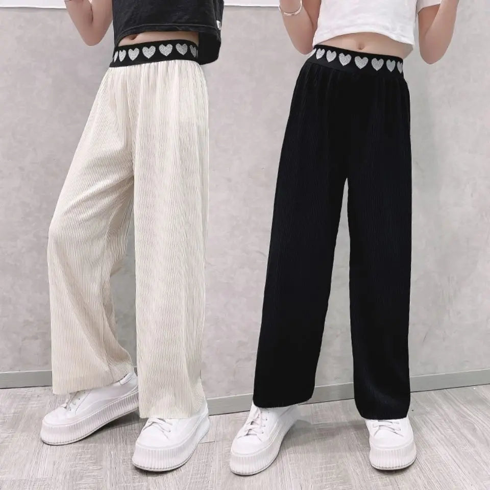 Kids' Breathable Ice Silk Anti Mosquito Loose Straight Leg Pants 2026 Summer Casual Wear