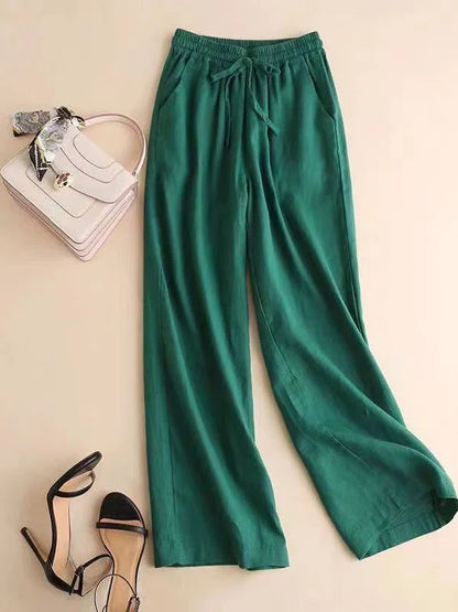 Loose Wide Leg Carrot Pants Women's Harlan Trousers Vintage Wash Slim Straight Long Pants Casual Artistic Style Spring Summer