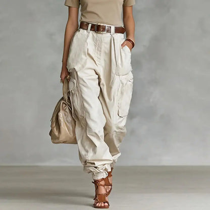 Baggy Cargo Trousers Women Pants Adjustable Leg Openings Full Ankle Length Baggy Trousers Cargo Comfortable Women Pants