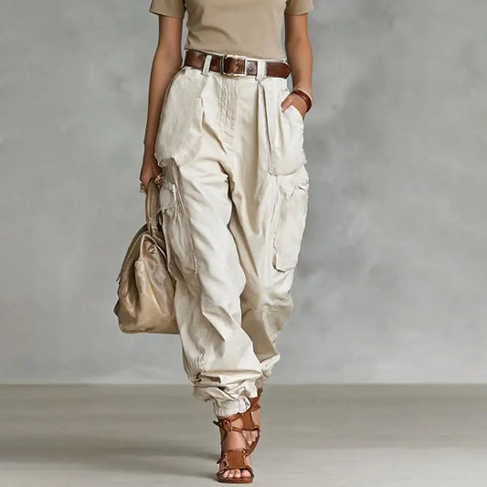 Baggy Cargo Trousers Women Pants Adjustable Leg Openings Full Ankle Length Baggy Trousers Cargo Comfortable Women Pants
