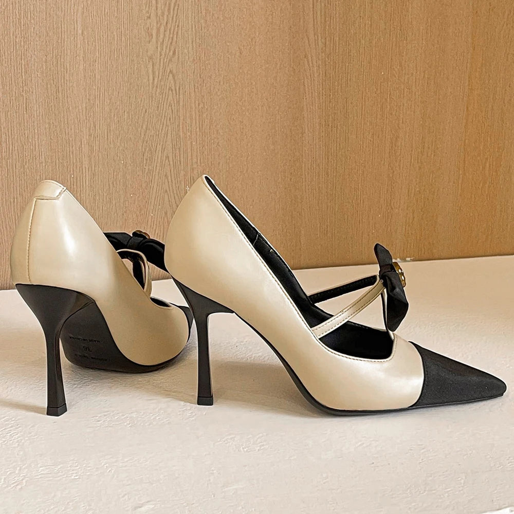 BIGTREE Shoes Metal Flower Design Women Pumps Bowknot High Heels Stiletto 10 CM Pointed Women Heels Luxury Banquet Shoes 2026