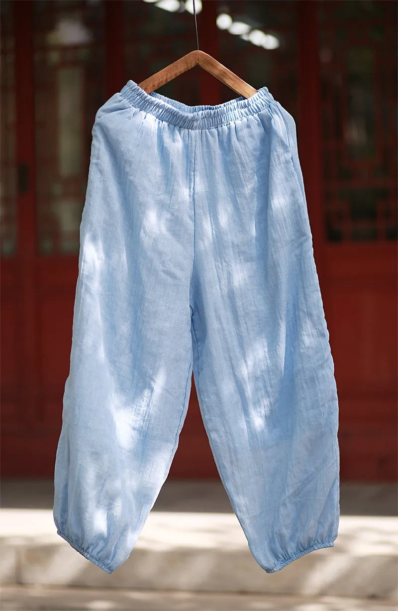 Pakistani Salwar Kameez Cotton Wide Leg Pants Light Green Mid Waist Trousers Elastic Waist Loose Pants Blue Harem Pants for