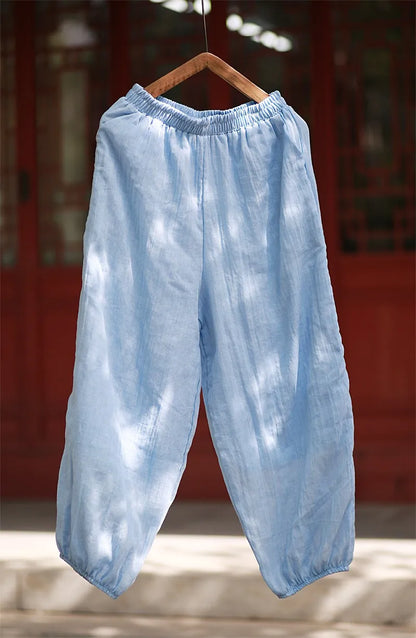 Pakistani Salwar Kameez Cotton Wide Leg Pants Light Green Mid Waist Trousers Elastic Waist Loose Pants Blue Harem Pants for