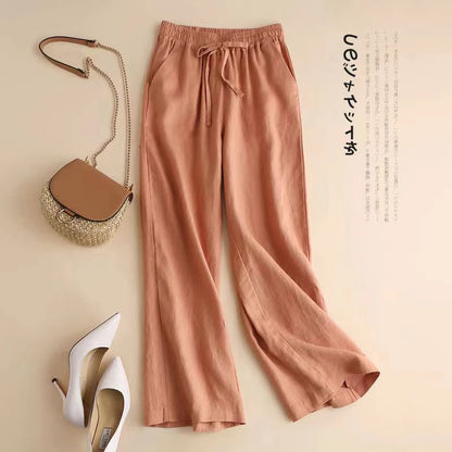 Loose Wide Leg Carrot Pants Women's Harlan Trousers Vintage Wash Slim Straight Long Pants Casual Artistic Style Spring Summer