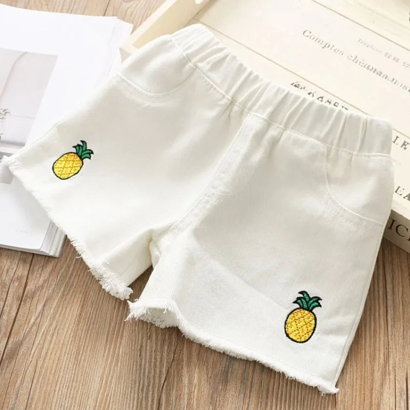 Kids' Trendy Summer Denim Shorts 2026 Lightweight Girls' Casual Clothing Soft Cotton Mix Non Toxic Dye Adjustable Waist
