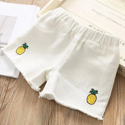 Kids' Trendy Summer Denim Shorts 2026 Lightweight Girls' Casual Clothing Soft Cotton Mix Non Toxic Dye Adjustable Waist