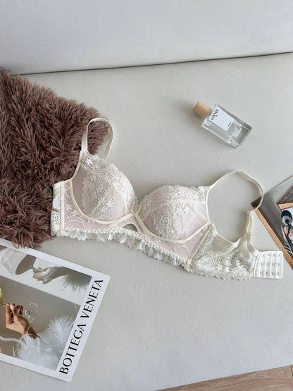 YUQI Women Lace Bra Wireless Push Up Bra for Petite Women Full Coverage T Shirt Bra Comfortable Support Bra No Underwire S-XLAB