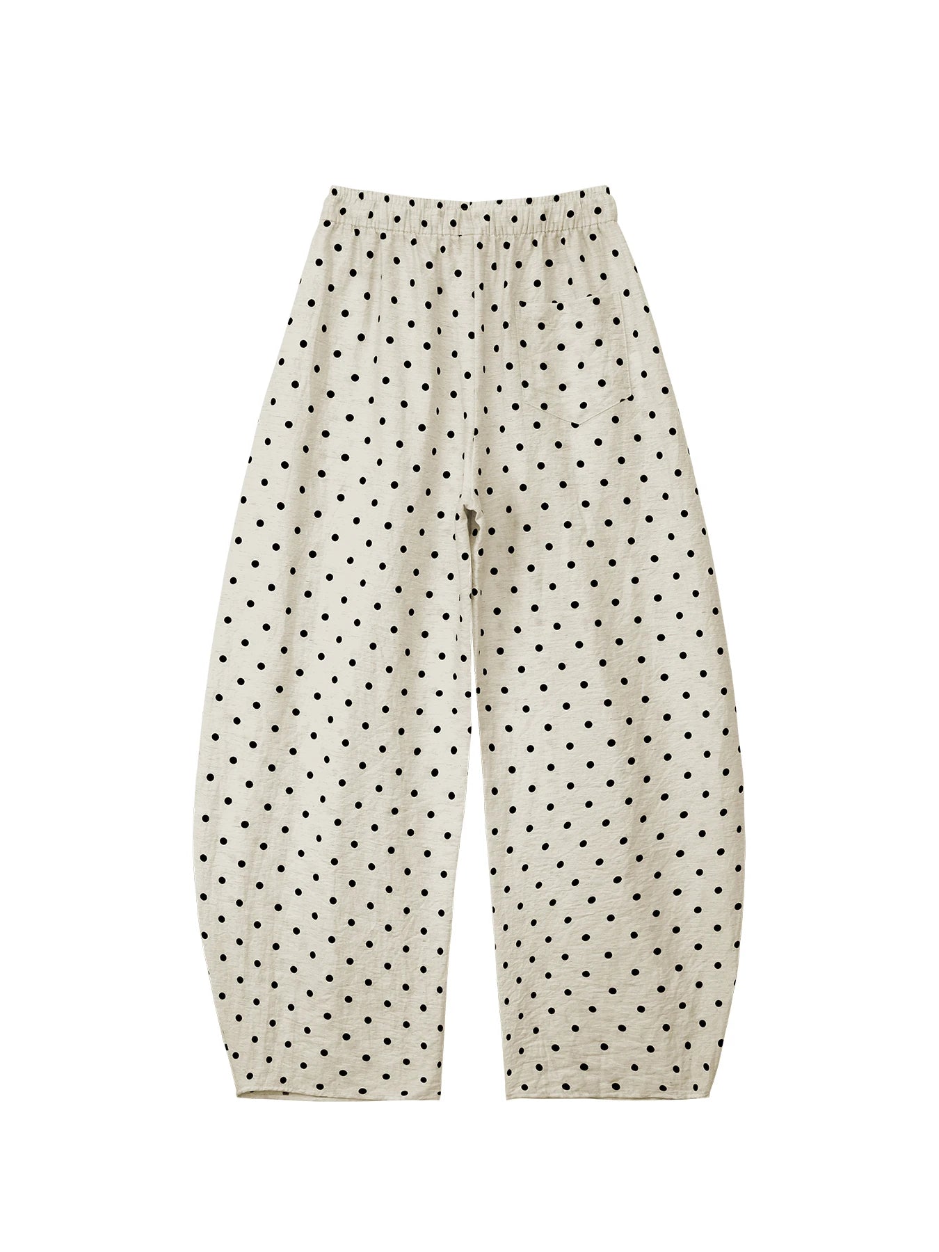 Linen Polka Dot Wide-Leg Pants for Women's Summer, Thin High-Waisted Loose and Laid-Back Style Yamamoto Pants, Casual Straight-L