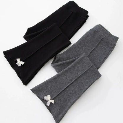 2026 New Girls' 100% Cotton Micro Flare Wide Leg Tights Loose Fit Children's Bottoms for Spring Fall