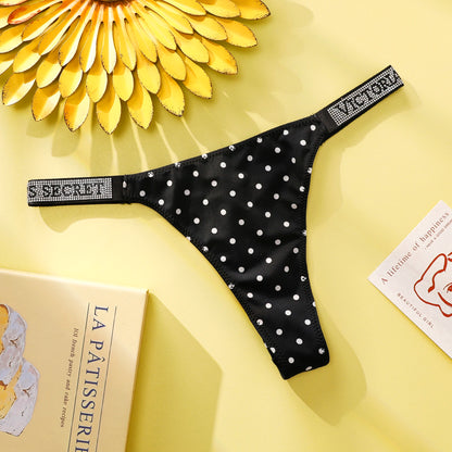 VS Panties Set Breathable Cotton Hipster Underwear Thong Hipster Seamless Victoria Secret Women Polka Dot Lace Bikini Cheeky