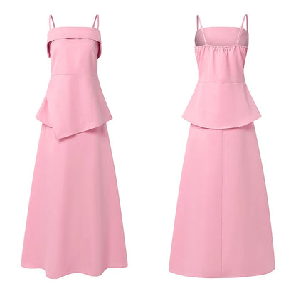 ZANZEA Women Elegant Skirt Suits Fashion Asymmetrical Hem Spaghetti Strap Top & A-Line Skirt 2 Pieces Sets Going-Out 2pcs Outfit
