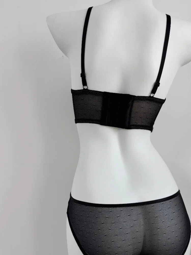 Luxury Fishbone Lace Bra Set for Small Chest | Anti-Sag Soft Underwire Push Up | Tuck Side Fat Enhancer | Sexy Tushy G & Panty