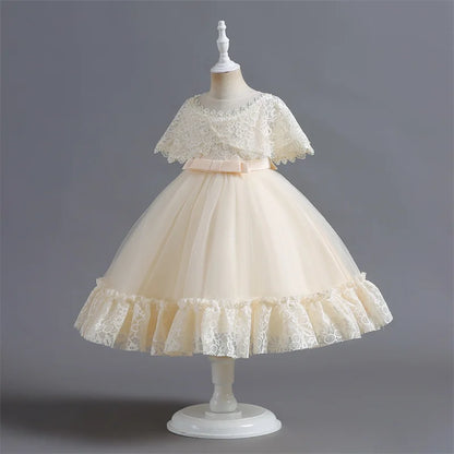 New Kids Girl Pink Ball Gown Christmas Birthday Party Ceremony Dresses For Girls Baby Girl 3-12 Year Mesh Princess Dress