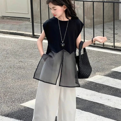 Little Girl Clothes Summer Children's Clothing Setup Child Girls Girls' 2025 New Kids Fashion Outfit Outdoor Sets Suit Korean