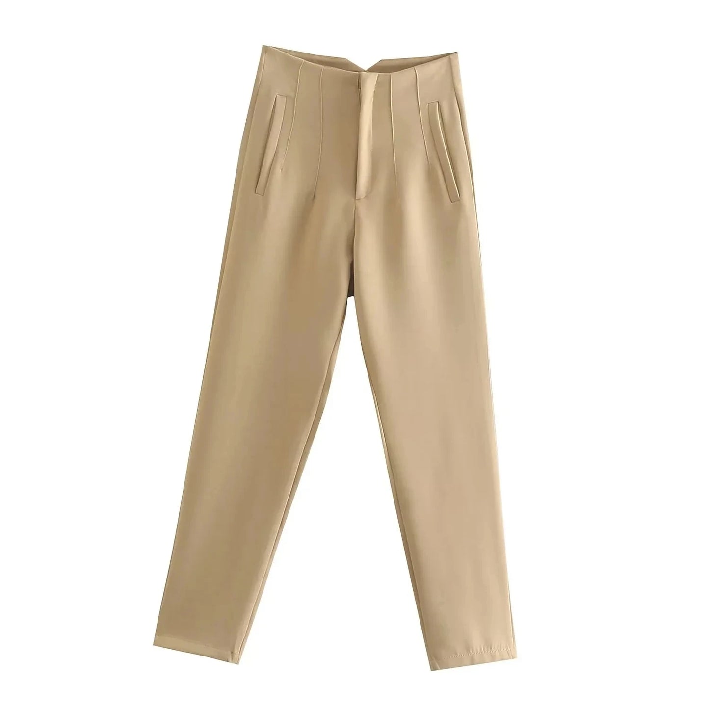 2024 Woman Solid Trouser High Waist Slim Zipper Fly Long Pants Female Wild Commute Office Lady Woman Pencil Pant Street