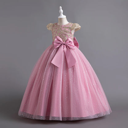 3-12 Years Girls Princess Bridesmaid Dress Kids Long Prom Ball Gowns Children Wedding Birthday Party Dresses Christmas Vestidos