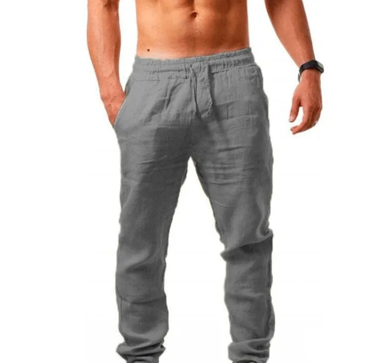 2024 Spring Linen Wide Men Pants Korean Trousers Oversize Cotton Streetwear Male New Yoga Pants Casual Men Clothing Sweatpants