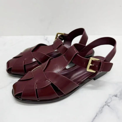 New Flat Sandals Women 2026 Summer Faux Suede Weaving Design Gladiator Sandals Ankle Strap Comfortable Women Shoes Sandalias