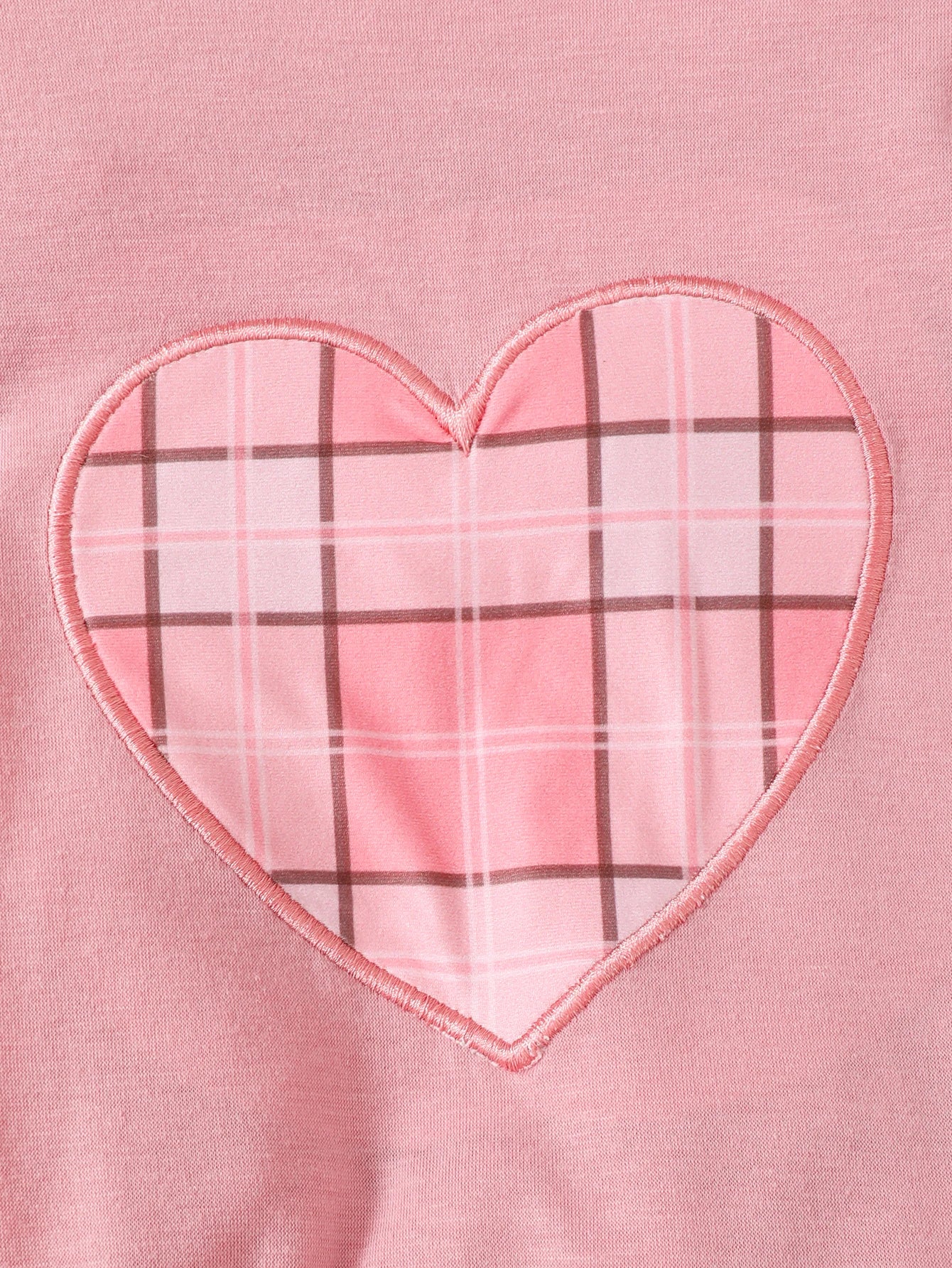 Casual Plaid Heart Patchwork Embroidery Dress for Girls with Short Sleeves Outdoor Scene Suitable Girls Dress with Crossbody Bag