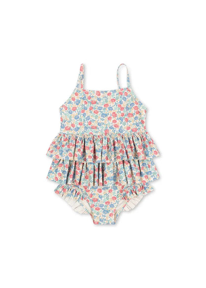 2025 Summer Baby Girls Swimsuit One Piece Kids Beach Wear Girls Lace Swimwear Children Ruffle Princess Bikinis Sets Monokini