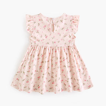 Sanlutoz Summer Fashion Kids Dress Floral Baby Girls Dress Clothing Cotton