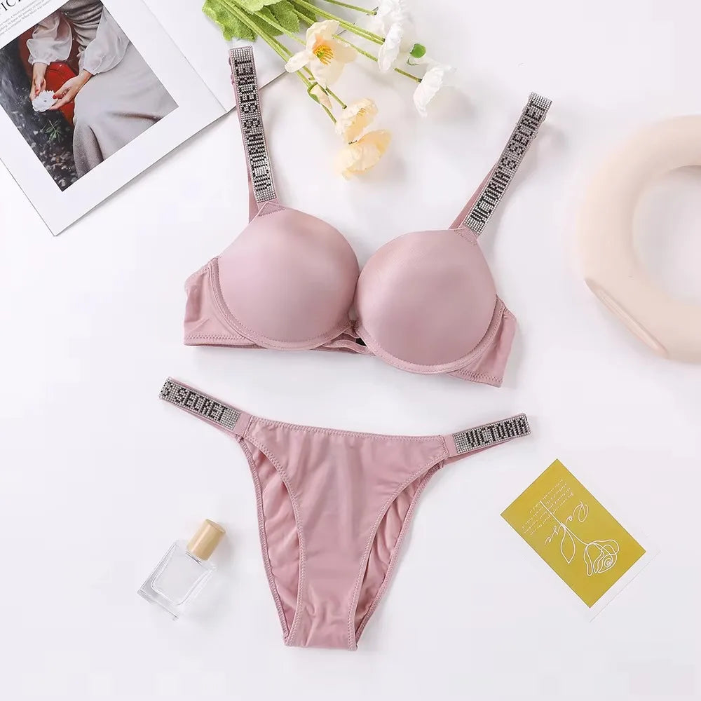 Women's Lingerie Set Sexy Breathable Soft Versatile Shapewear V Sexy Lingerie Bra and Panty Set Push Up Classic