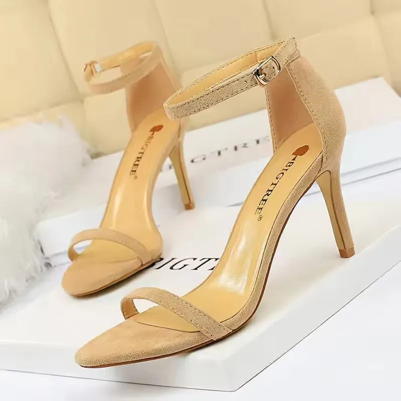 BIGTREE Shoes Super High Heels Suede Women Heels Open Toe Woman Pumps Sexy Party Shoes Stiletto Heels Summer Women Sandals 2026