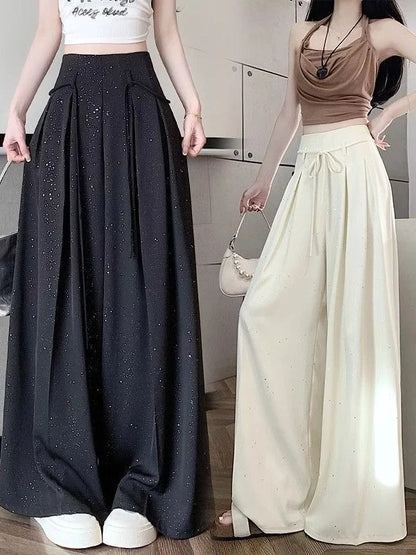 New High Waist Wide Leg Suit Pants Women Casual Loose Long Drapey Fashionable Trousers