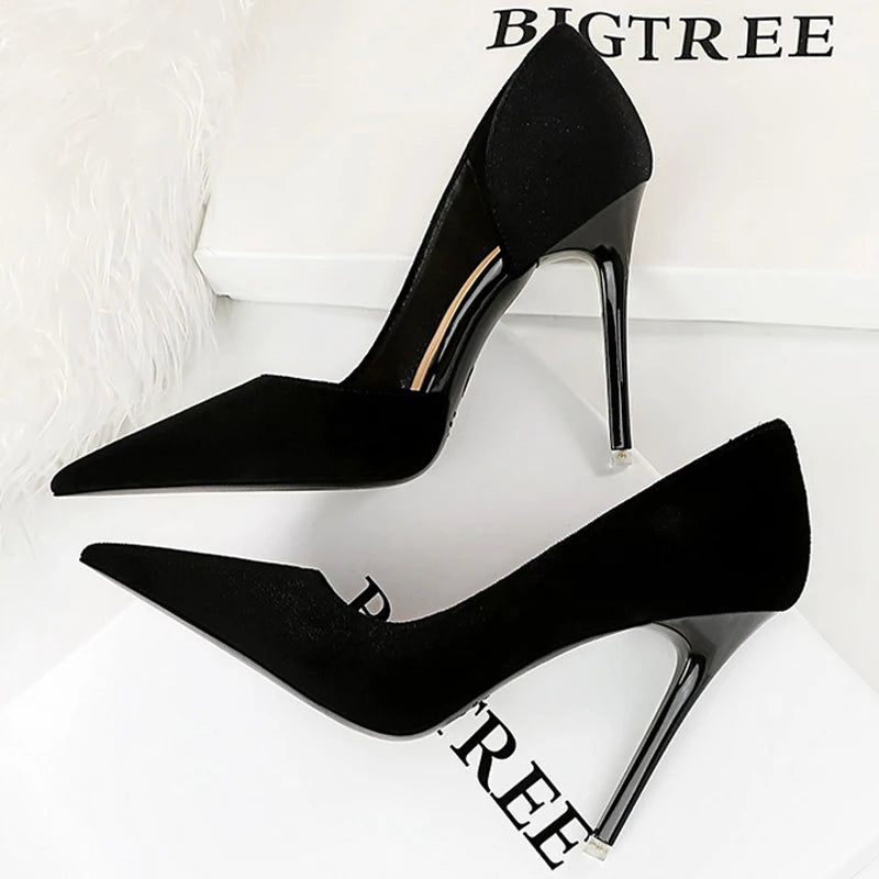 BIGTREE Shoes Purple Women Pumps Design Suede High Heels Sexy Party Shoes Stilettos Lady Heels Luxury Pumps Shoes Large Size 43
