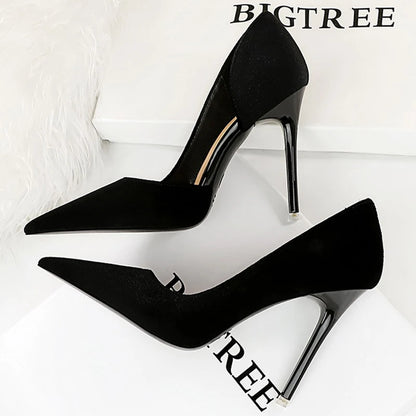 BIGTREE Shoes Purple Women Pumps Design Suede High Heels Sexy Party Shoes Stilettos Lady Heels Luxury Pumps Shoes Large Size 43