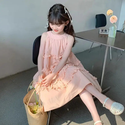 Vacation-style Cake Skirt Luxury Dress for Girls Kids Dresses From 8 14 Years Girl Birthday Clothes 11 12 2025 Beach Summer 5 6