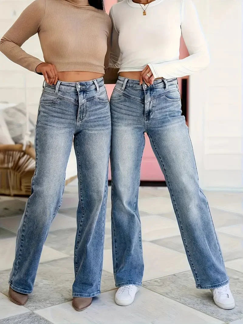 Loose Fit Jeans for Women Baggy Denim Pants Elastic Stretch Comfort Plus Size High Waist Wide Leg Casual Trousers