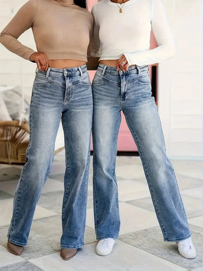 Loose Fit Jeans for Women Baggy Denim Pants Elastic Stretch Comfort Plus Size High Waist Wide Leg Casual Trousers