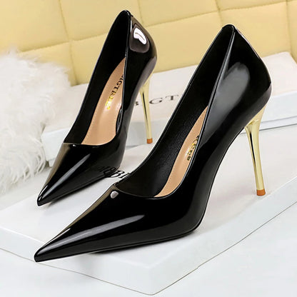 BIGTREE Shoes Woman Pumps Patent Leather High Heels Shoes Women Occupation OL Office Shoes Stiletto Women Heels Plus Size 43