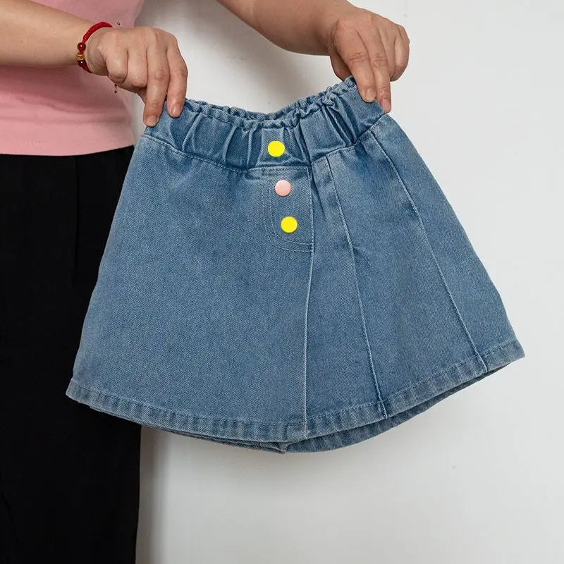 Girls Denim Shorts Summer Clothes Kids Lightweight Skirt Shorts Casual Outdoor School Wear Trendy Latest Design for Children