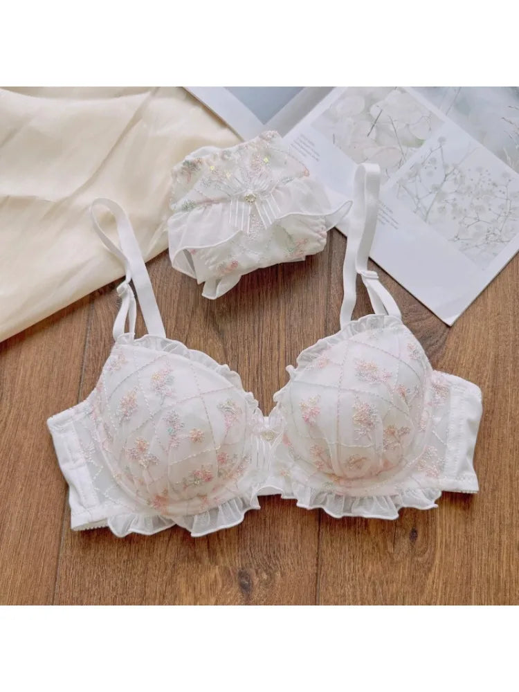 Women Babydoll Lingerie Set Sheer See Through Mesh Chemise Push Up Bra Garter Thong Cute Maid Costume S-XL  Womens Lingerie Set